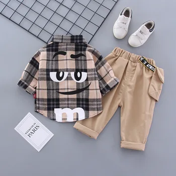 

Baby Boy's Gentleman suit 2020 fashion autumn Casual clothing Set Plaid shirt pants 2PCS Baby Clothing Set for Boys Infant Suits