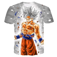 T-shirt Dragon-Ball Z à manches courtes, col rond, Goku, Vegeta, pour bébés garçons et enfants, décontracté, nouvelle mode, été