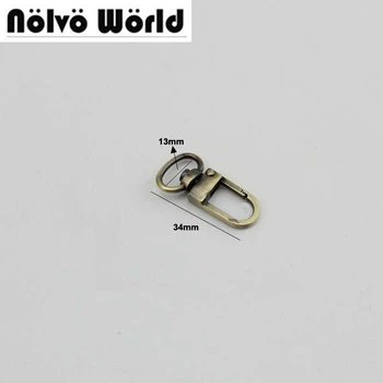 

50pcs 13mm*34mm small snap hook,metal dogleash 1/2" hook for DIY handbags brush antique brrass chrome