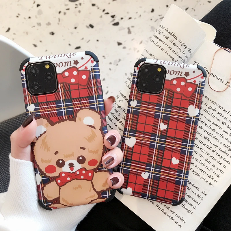Британский ветер Рождество Медведь Анти-осень чехол для телефона для iphone 11promax XS Max X XR 8 7 6 Plus задняя крышка мягкий IMD чехол для телефона s