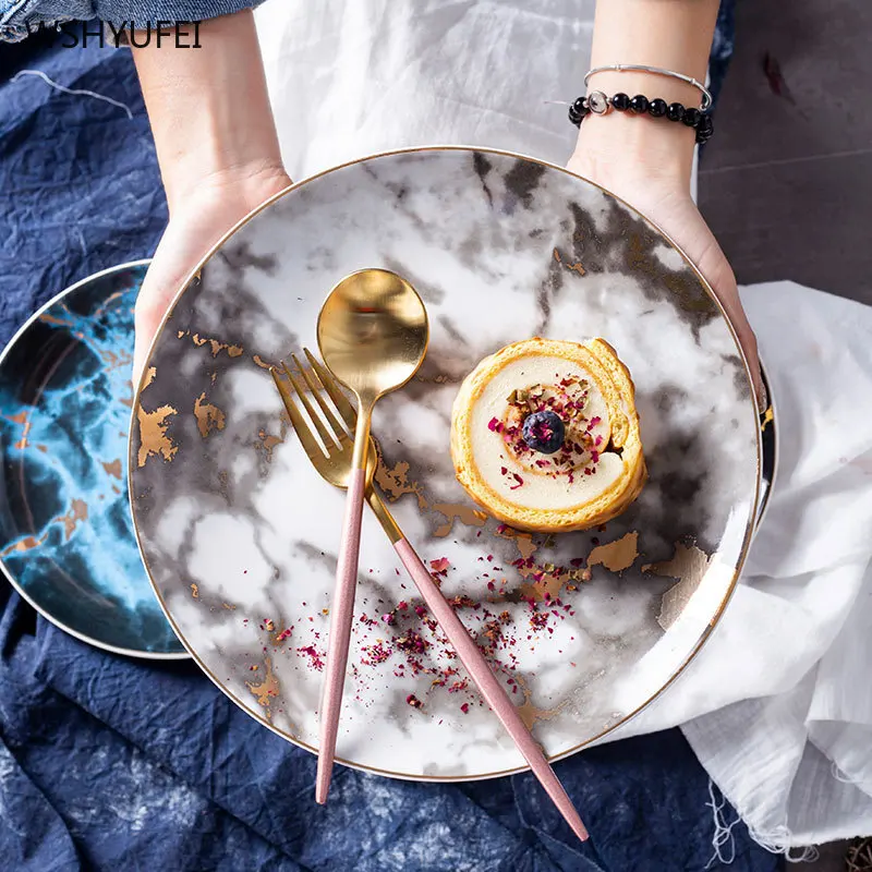 Европейский стиль искусственный керамический Обеденный набор фарфоровая