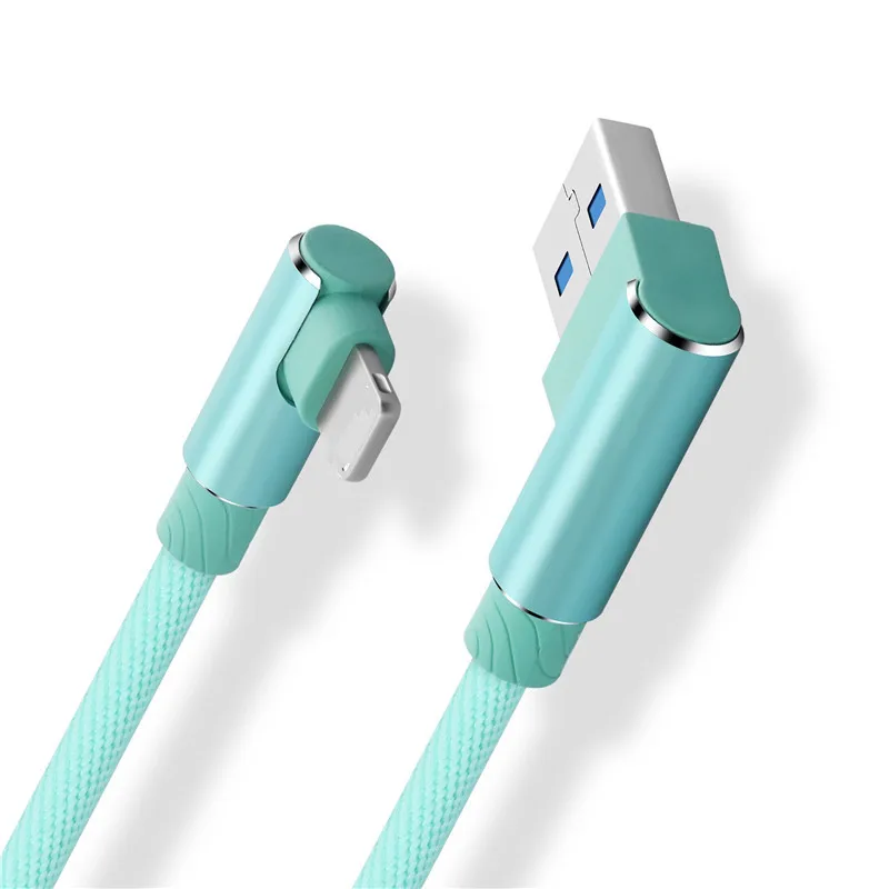 1~ 3 м Плетеный локоть Micro usb type C iOS зарядное устройство кабель Шнур для Sumsung Galaxy S9 S8 S7 S6 S5 Edge/Plus - Цвет: Green IOS Cable