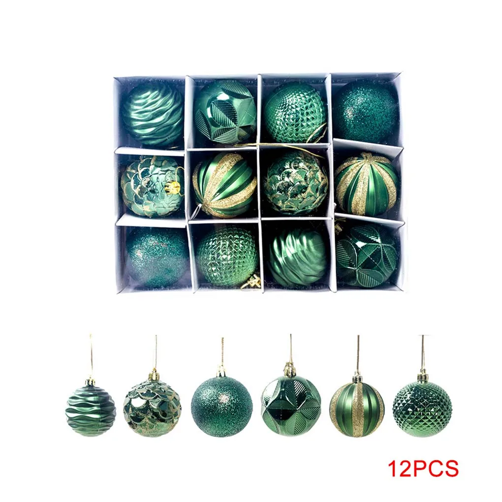 12pcs Christmas Tree Mini Hanging Baubles Decoration Ornament Small Christmas Tree Holiday Ornaments - Цвет: NO.6