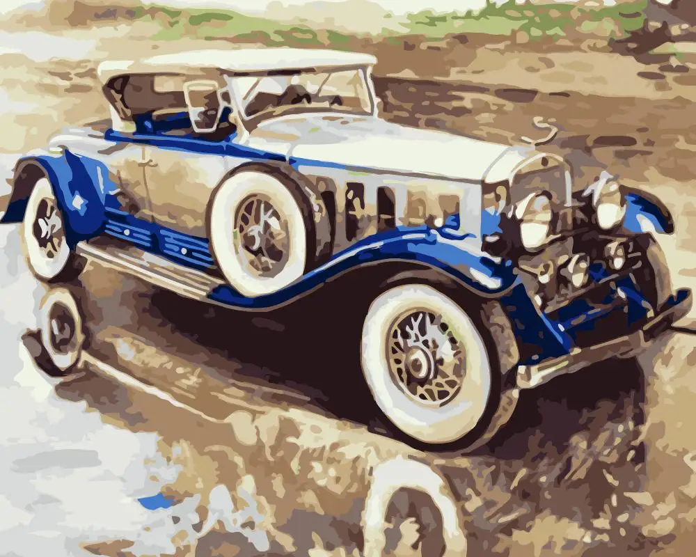 

Old car.Hand Made Paint High Quality Canvas Beautiful Painting By Numbers Surprise Gift Great Accomplishment