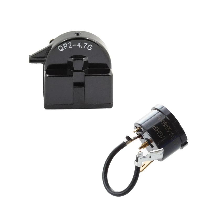 3 шт. аксессуары для компрессора холодильника: 1 шт. HX1/5HP термозащита от перегрузки и 2 шт. QP2-4.7 реле пуска холодильника PTC Oh