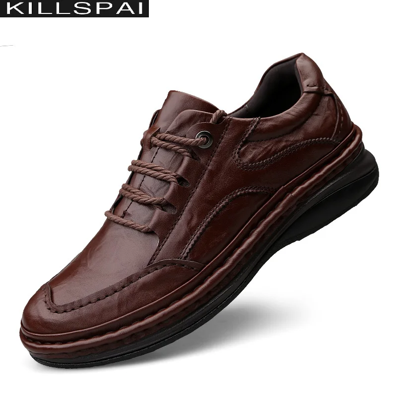 Туфли KILLSPAI мужские из натуральной кожи брендовая Повседневная Деловая обувь на