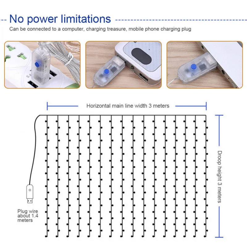 3x3 м 300 светодиодов, Свадебные гирлянды, Рождественский светильник для занавесок, сказочный светильник, s гирлянда для праздника, вечерние, уличные, рождественские украшения
