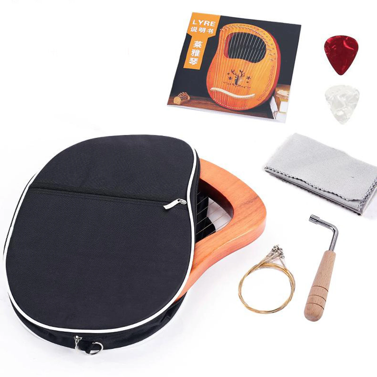 Waterproof Padded Lyre Carry Bag 10 16 19 Strings Harp Handbags W/