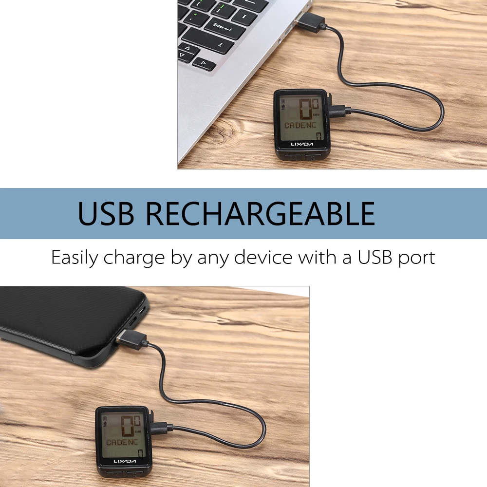 Велосипедный Спидометр велосипедный компьютер Lixada USB Перезаряжаемый беспроводной Велосипедный компьютер велосипедный Спидометр Одометр велосипедный