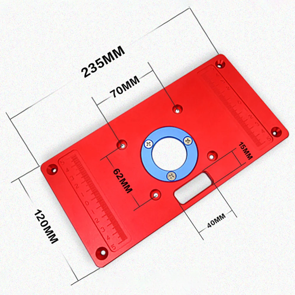 Multifunctional Aluminum Router Table Insert Plate Ring Screw Flip Board For Woodwork Benches Handmade Decoration Part Trimmer