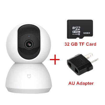Newest Xiaomi Mijia Mi Smart Cam Cradle Head Version 1080P HD 360 Degree Night Vision Webcam IP Camcorder WIFI App Control - Цвет: AU Adapter And 32GB