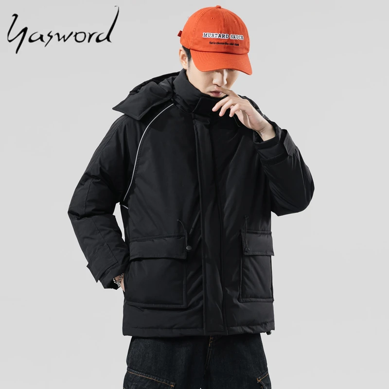 Yasword, Мужская парка, плотное пальто, зимние куртки, теплые зимние повседневные пальто, ветронепроницаемые, с капюшоном, с мехом, мужская верхняя одежда, с хлопковой подкладкой, пальто