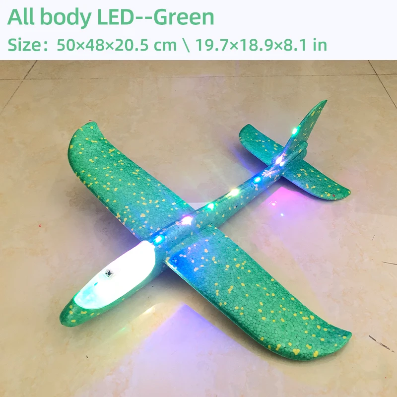 remote control helicopters 50CM Big LED Flash Foam Plane Glider Hand Throw Light Inertial AirPlane EPP Outdoor Launch Fun of Kids Toys for Children Gift auto world diecast