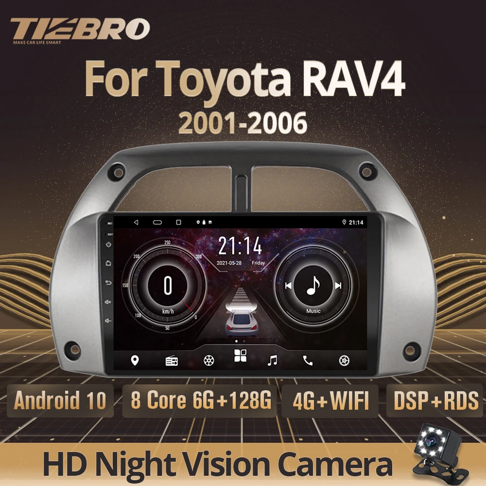 TIEBRO 2 Din Android 10.0 Car Radio For Toyota RAV4 2001-2006 Stereo Receiver GPS Navigation Auto DSP Bluetooth Player IGO | Автомобили и