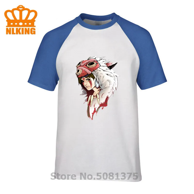 Best 100% Cotton Anime Princess mononoke T Shirt Men Round Neck Short Sleeves Guy Custom Printed Tees Fashion Novelty Style Cool Tops