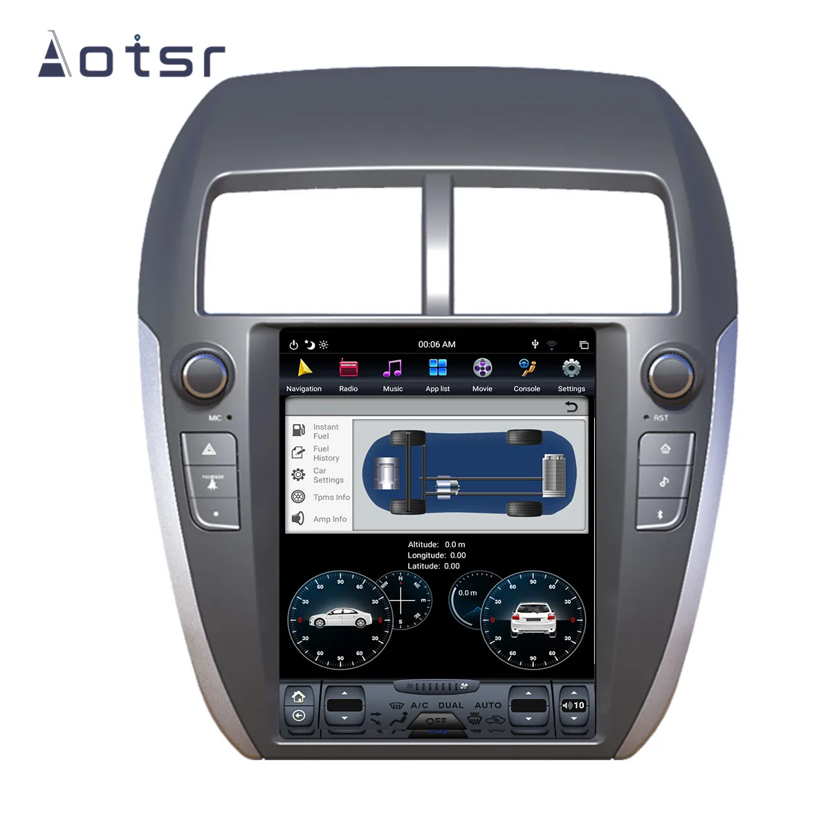 Top Android 8.1 Tesla Styel Car DVD Player GPS Navigation For Mitsubishi ASX RVR Outlander Sport 2010+ auto Stereo player Head unit 3