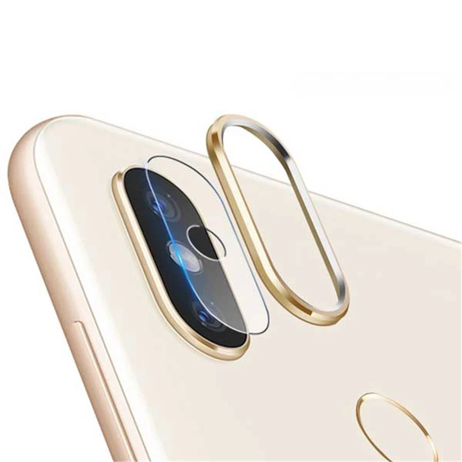 Чехол для объектива камеры mi A3 9T Pro из закаленного стекла+ металлическое заднее кольцо для объектива Xiaomi mi 9T A3 8 9 SE A2 CC9 CC9E Red mi Note 7 8 K20 Pro - Цвет: Gold