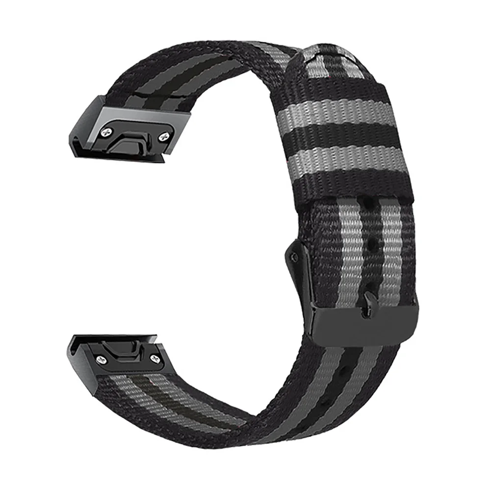 Black gray Универсальный 20 мм 22 мм 26 мм ремешок для часов Garmin Fenix6S PRO ремень нейлоновый сменный ремешок для часов Garmin fenix6 fenix 6X - Цвет: Black gray
