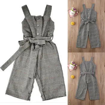 

US Toddler Kids Baby Girl Clothes Sleeveless Romper Jumpsuit Overalls Outfit Set