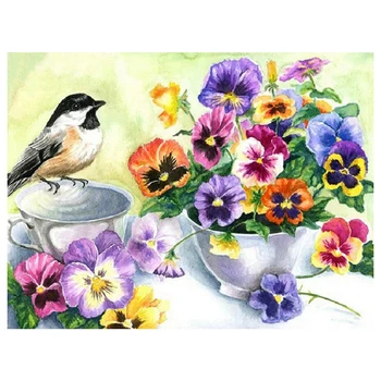 

5D Diamond Painting Full Round Accessories Flower Decor for Home Bird Picture of Rhinestones Wall Art