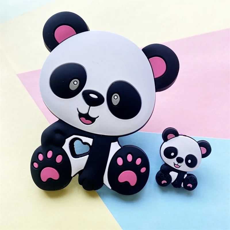 2Pc/Set Bpa Free Silicone Mini Fox Beads Baby Teether Silicone Fox Teether For Pacifier Clips DIY Cute Teething Toys 3