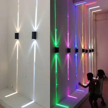 장식용 라인 빔 LED 벽 램프, AC110V-240V 알루미늄 벽 조명, 실내 야외 IP65 조명, 레드 블루 그린 벽 램프, 6W, 12W