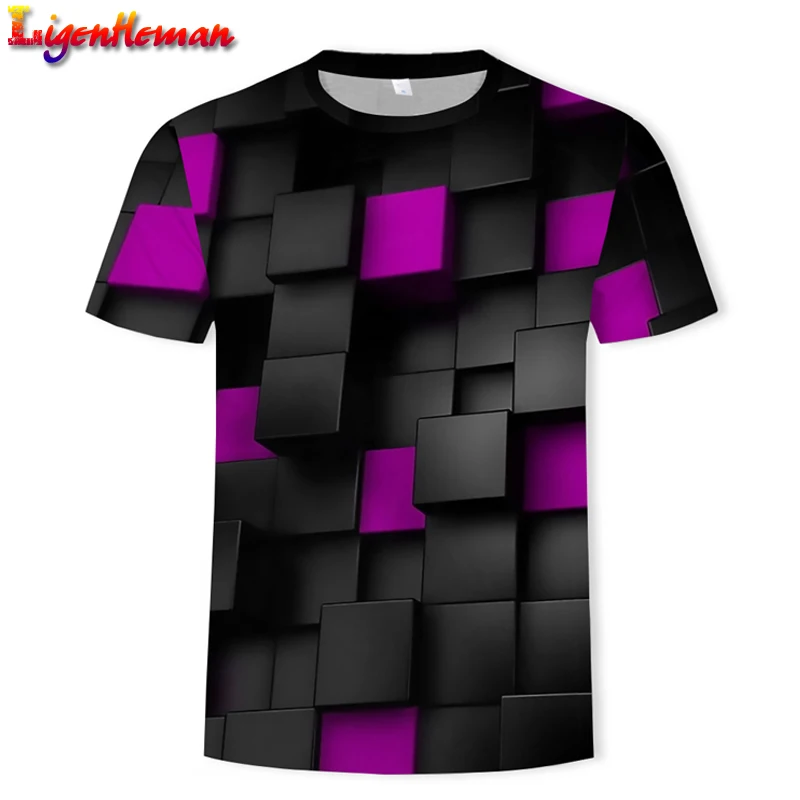 

Colorful 2019 printing men's T-shirt funny T-shirt illusion black and white graphics O-neck pullover Men/Women 3D T-shirt hombre