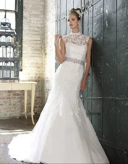 

flare features curve enhancing beaded sash lace illusion Buttons along the zipper classic elegance bridal gown wedding dresses
