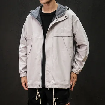 

Hip Hop Jacket Men's Overalls Jacket Hooded Loose Casual Jacket Men's Korean Version Trend Coat Outerwear Plus Size M-5XL