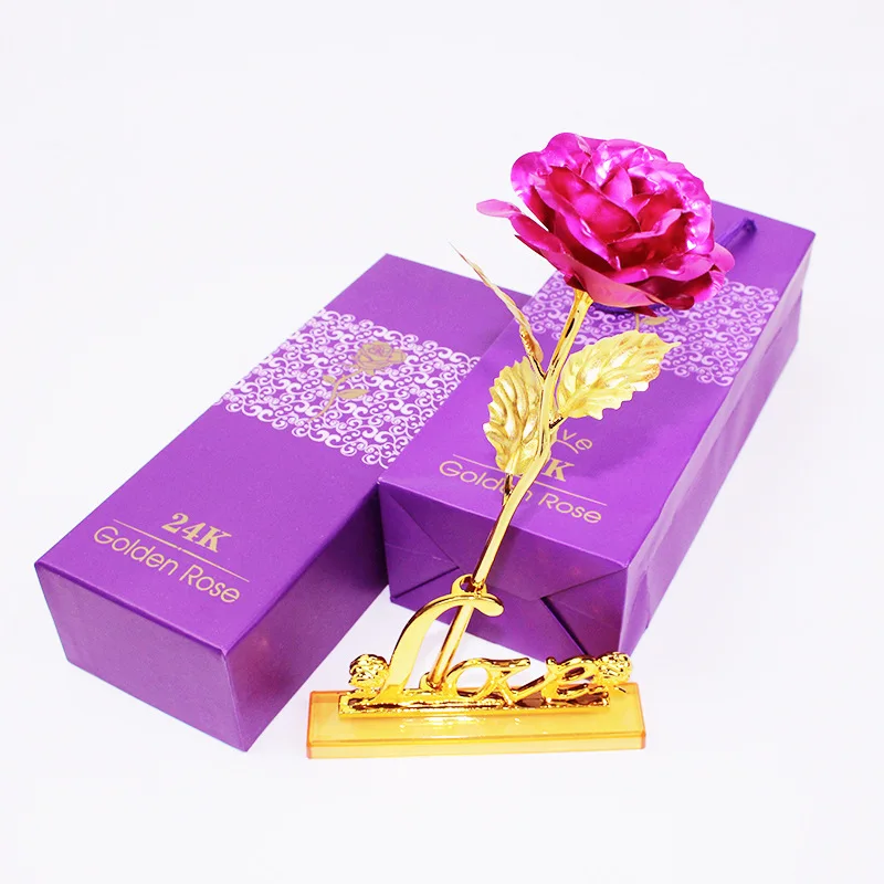 Meldel 24K позолоченный цветок розы искусственный цветок 24K фольга Роза галактика коробка День рождения День Святого Валентина Рождество креативный подарок