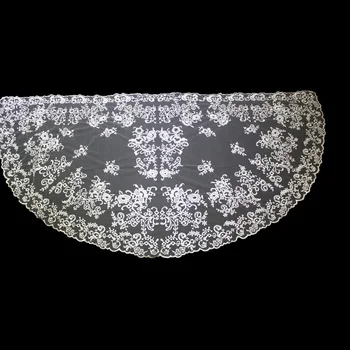 

Quality Embroidery Spanish Half Moon Lace Mantilla ,Wedding Lace Mantilla