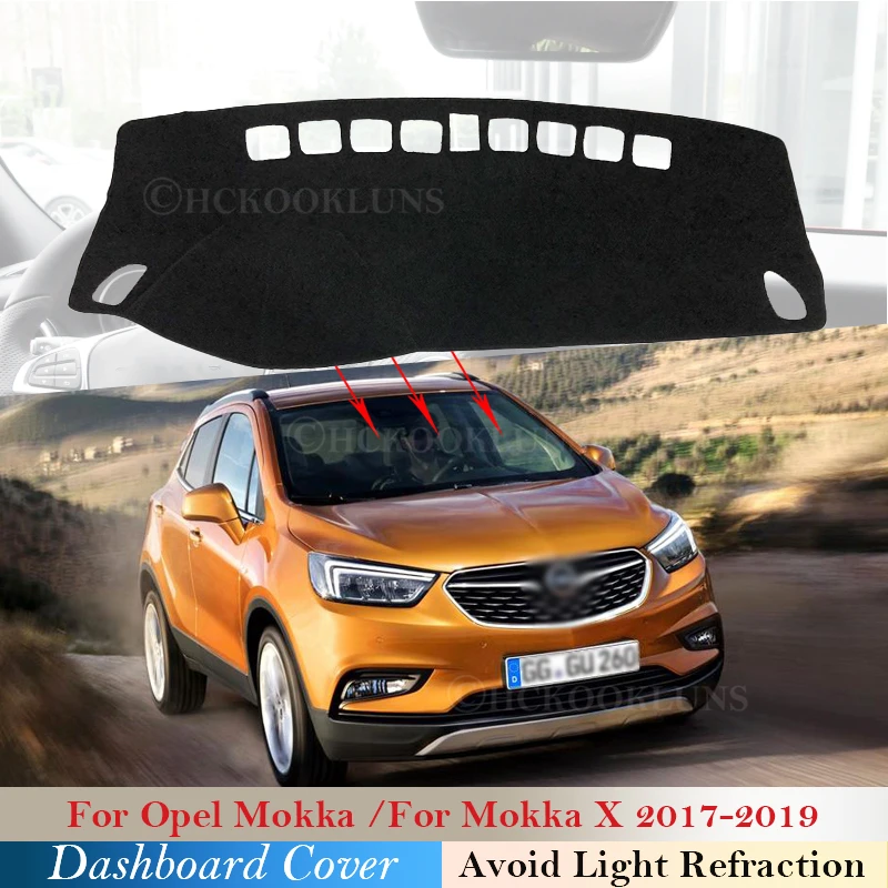 Dashboard Cover Schützende Pad für Opel Mokka 2017 ~ 2019 Auto Zubehör  Sonnenschirm Anti-Uv Teppich für Vauxhall für Mokka X 2018