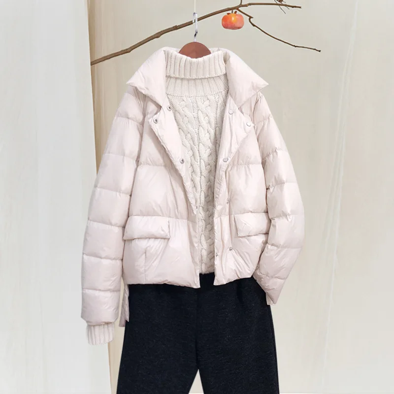Короткий пуховик в спортивном стиле куртка одежда на Хлопчатобумажной Подкладке Для женщин стиль зимняя куртка в Корейском стиле-Стиль записная книжка С ПЕРЕПЛЕТОМ с Fit стеганая куртка пуховое пальто толстое теплое приталенное пальто
