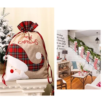 

56 X 39 Cm Christmas Gift Bags Favor Pouch Party Wedding Candies Cakes Craft Sack With Drawstring Christmas Decorations