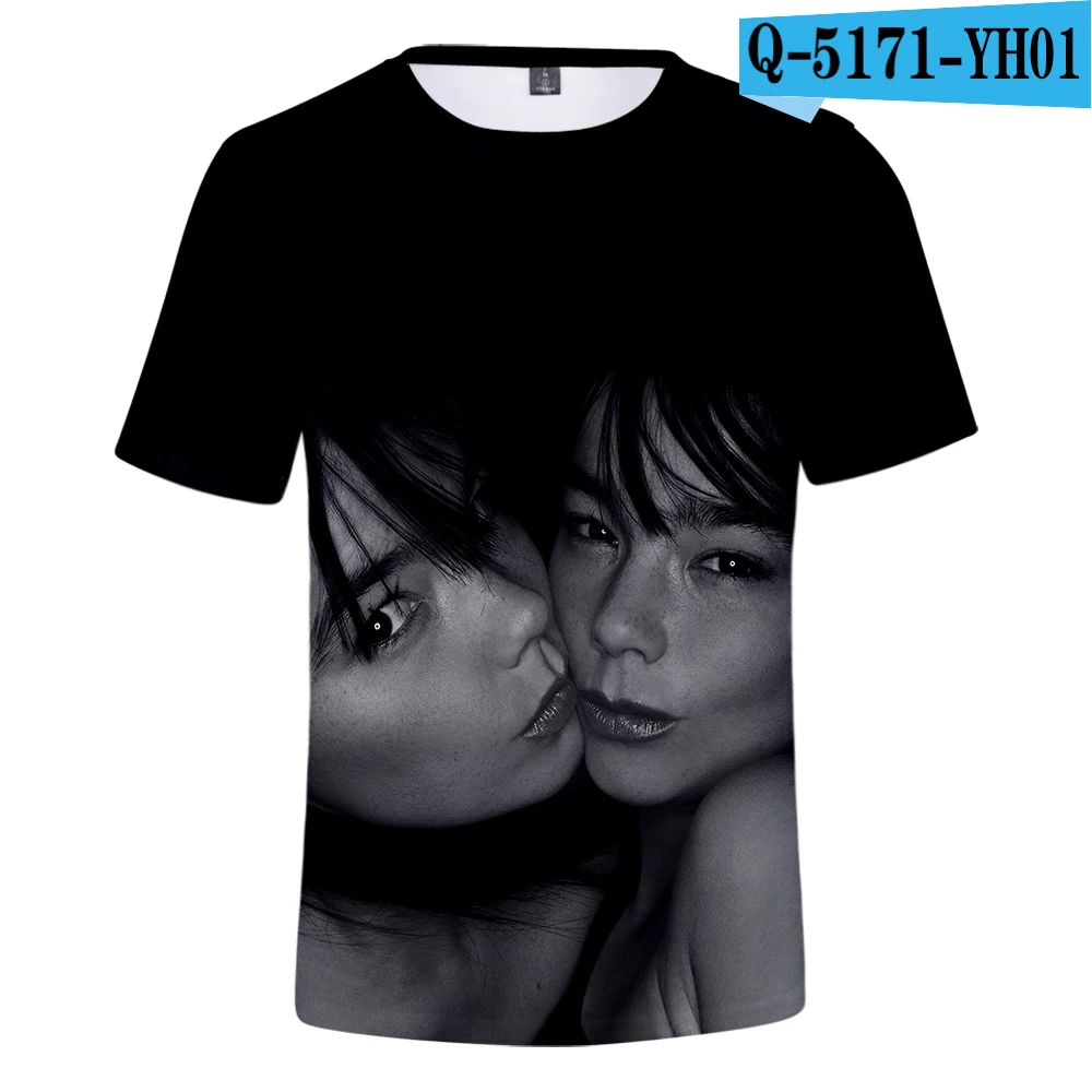 Модная певица bjork 3D футболка для мальчиков и девочек, лето, крутой короткий рукав Харадзюку, высокое качество, удобная повседневная футболка с 3D принтом - Цвет: 3D
