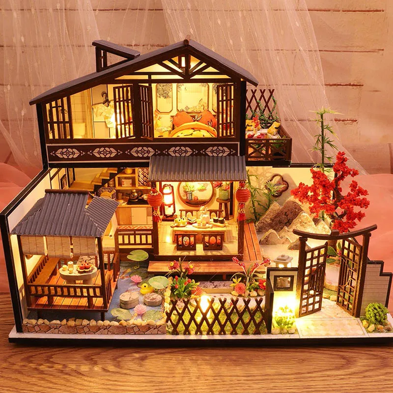 3D деревянные кукольные домики древний город DIY Миниатюрная модель рождественские подарки игрушки для детей FAS6