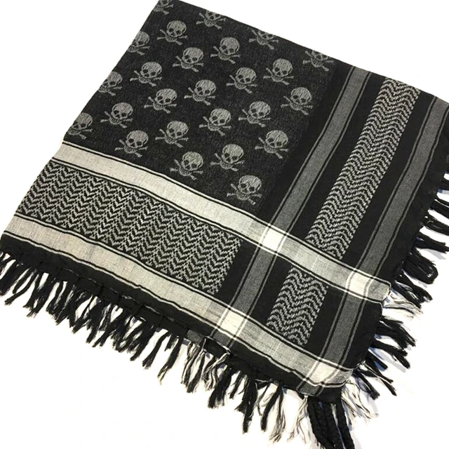 Outdoor Arab Keffiyeh Shemagh Scarf Hiking Military Tactical Hunting Camping Scarves with Tassel Desert Scarf Army Headshawl black yellow