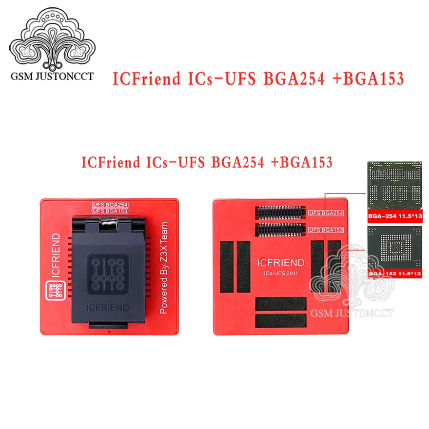 ICFRIEND 2 в 1 UFS BGA 153/BGA 254 разъем для легкий JTAG плюс коробка