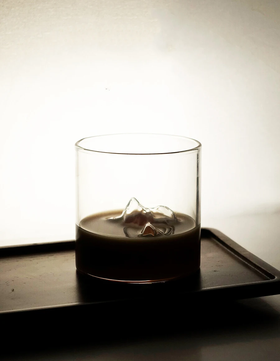 Small Transparent Glass Coffee Cup Mountain Cup Glass Whisky Heat