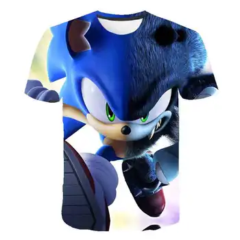 

Sonic the hedgehog 3D baby boys Clothes summer Funny T-shirt Children Fashion casual off White Tees Baby Kids Tops Girls Clothes