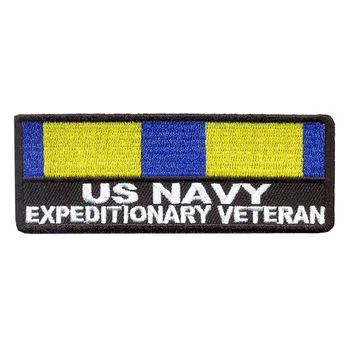 

Embroidery patches US NAVY EXPEDITIONARY VET badges US heat cut iron-on backing 2.5 inch Customized design is welcome for us