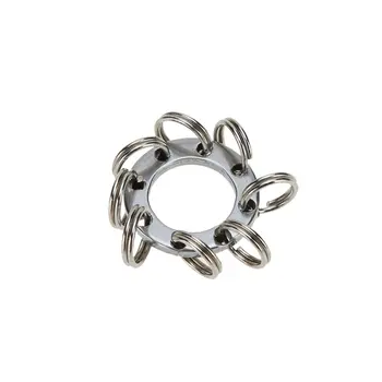

1 Pcs 8 Hole EDC Keychain Outdoor Multi-purpose Keychain with 8 Mini Steel Rings Outdoor Tools