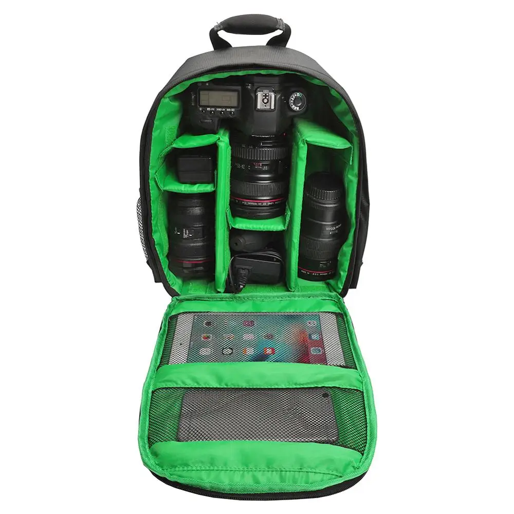 15,6 дюймов рюкзак для камеры мягкий рюкзак водонепроницаемый камера Мягкая Сумка Многофункциональная камера сумка фотография для цифровой DSL - Цвет: green
