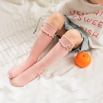 

2019 Kids Spring Baby Bow Legging Stockings Girls Solid Color Infant Knee High Cute Autumn Legging Warmer for 1-8Y