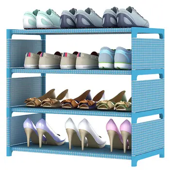

4 Tiers Storage Shoe Rack Hallway Shoe Organizer Cabinet DIY Shelf FAS6