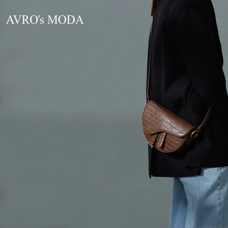 

AVRO's MODA shoulder bag for women 2019 fashion luxury handbags small crossbody women bags mini PU leather saddle designer bag