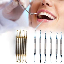 

6Pcs/set Dental Composite Resin Filling Spatula Titanium Plated Double-Head Filler Thick Handle Restoration Dentisit Tool Kits