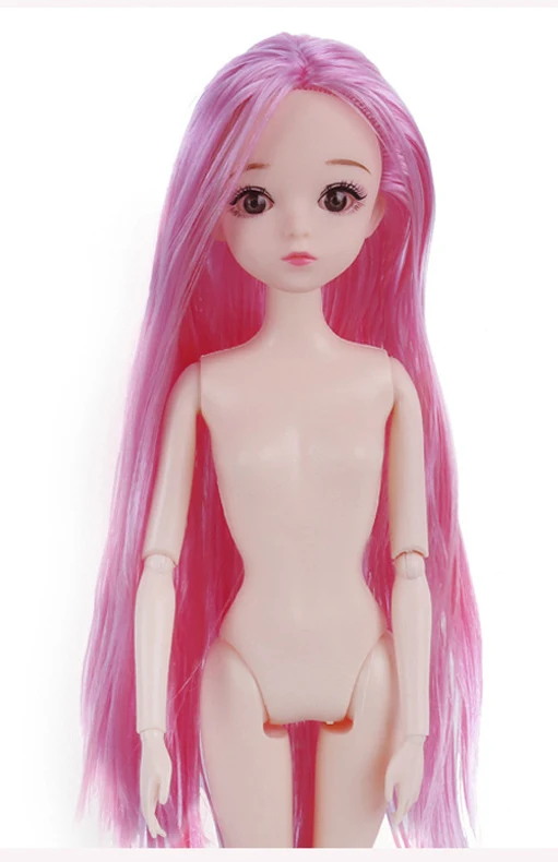 Пластиковые шаровые шарниры 30 см куклы волосы девушки игрушки глаза bjd с прямыми и волнистыми парик Девушка кукла игрушка - Цвет: G