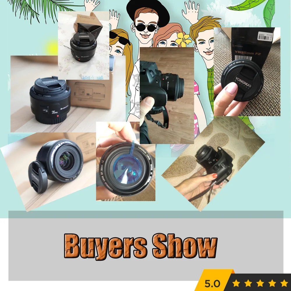 35mm Lens Yongnuo YN35mm F2.0 Wide Angle Fixed/Prime Auto Focus for Canon 600d 60d 5DII 5D 500D 400D 650D 600D 450D