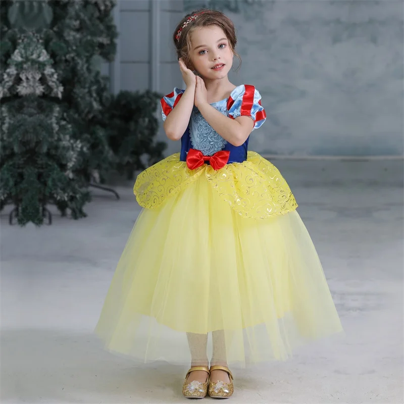 YHSW Robe Princesse rétro,Robe Blanche Neige,Robe Fille